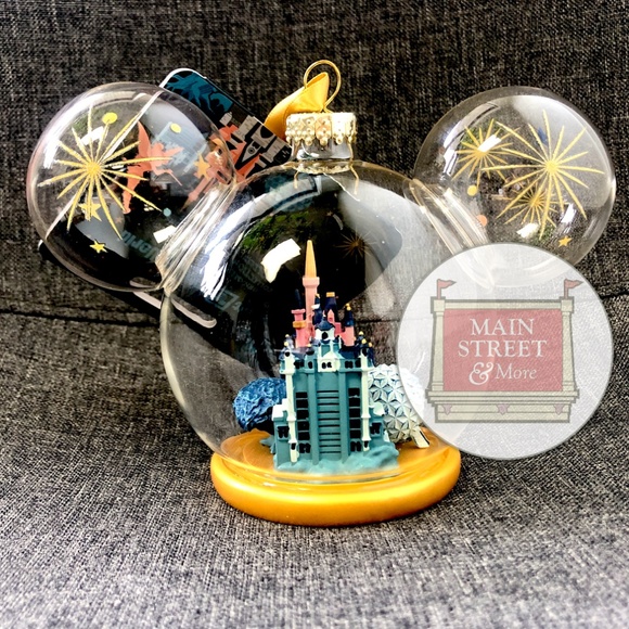2024 Disney World 4 Park Mickey Ears Glass Dome Holiday Christmas Ornament - NEW - Picture 2 of 2